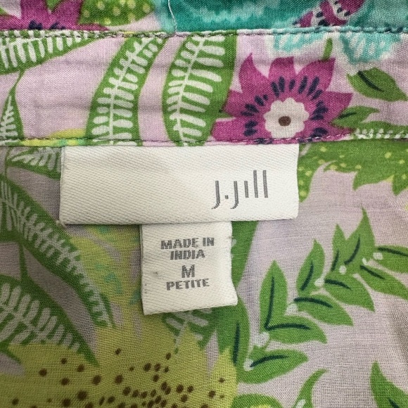 J. Jill Silk Blend Floral Jasmine Whimsical Blooms 
Button-Up Blouse - Picture 7 of 9
